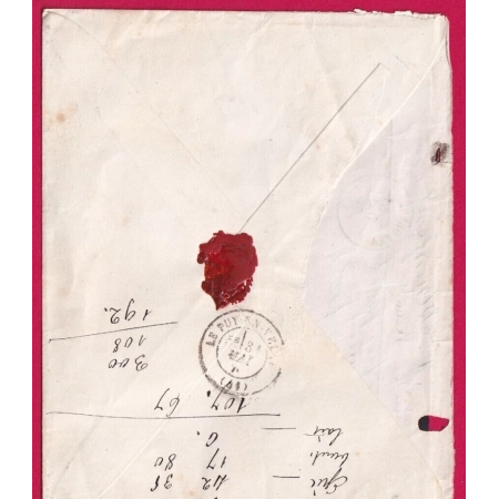 N°60 CAD TYPE 16 PRADELLES HAUTE LOIRE BOITE RURALE G RAURET POUR LE PUY LETTRE COVER