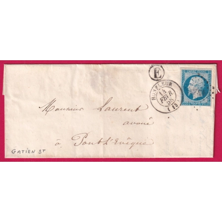 N°14 PC 1523 HONFLEUR CALVADOS BOITE RURALE E ST GATIEN POUR PONT L'EVEQUE LETTRE COVER