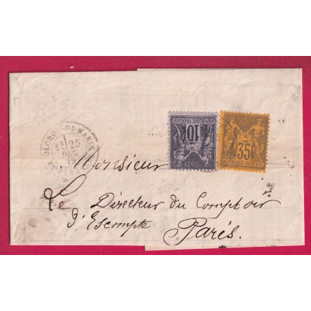N°89 93 OLORON STE MARIE BASSES PYRENEE POUR PARIS 1879 LETTRE COVER