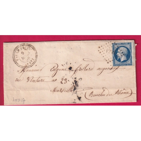 N°14 PC 1246 FAY LE FROID HAUTE LOIRE CAD TYPE 22 INDICE 17 POUR MARSEILLE LETTRE