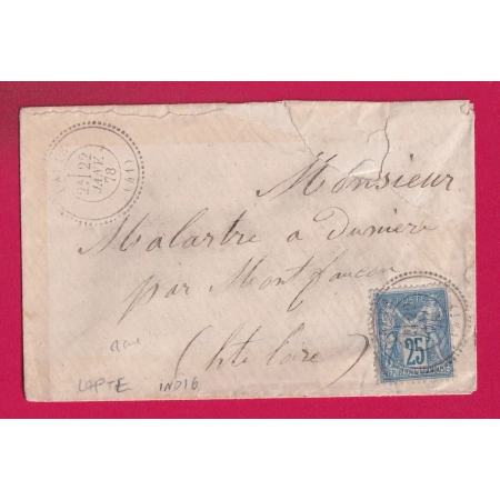 N°79 CAD TYPE 24 LAPTE HAUTE LOIRE INDICE 16 POUR DUNIERES LETTRE