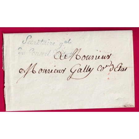 FRANCHISE SECRETAIRE GENERAL DU CONSEIL D'ETAT 1806 LETTRE COVER