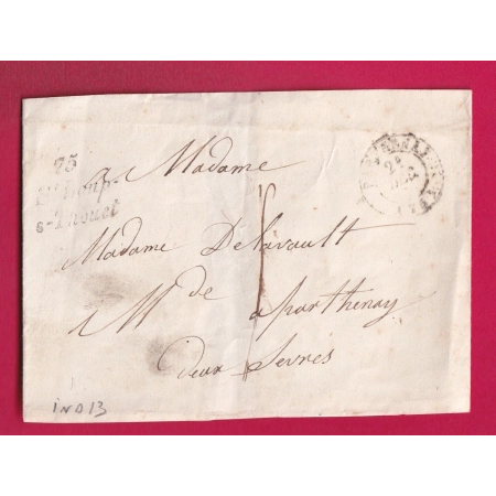 CURSIVE 75 ST LOUP SUR THOUET DEUX SEVRES TAXE LOCALE 1 POUR PARTHENAY INDICE 13 LETTRE COVER