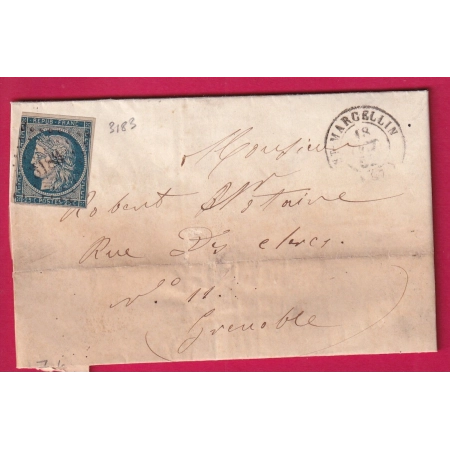 N°4 PC 3183 ST MARCELLIN ISERE POUR GRENOBLE LETTRE
