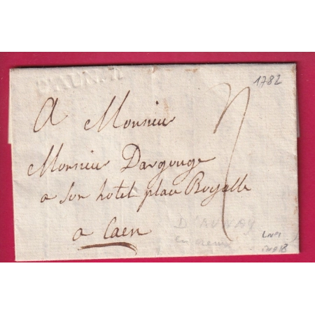 MARQUE D'AULNAY CALVADOS A SEC 1782 LENAIN N°1 INDICE 18 POUR CAEN LETTRE
