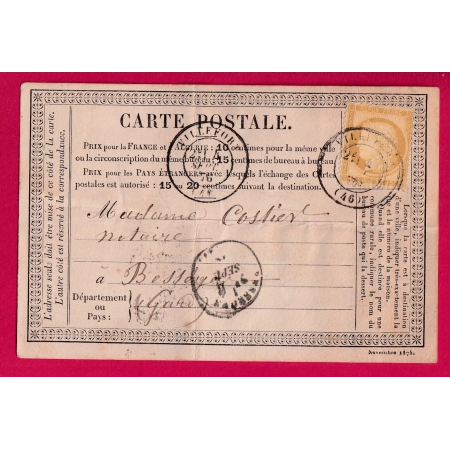 N°55 CAD VILLEFORT LOZERE POUR BESSEGES GARD CARTE PRECURSEUR LETTRE