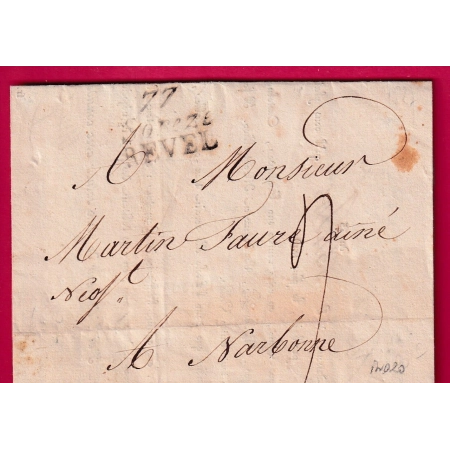 DOUBLE CURSIVE 77 SOREZE REVEL TARN POUR NARBONNE AUDE INDICE 20 LETTRE