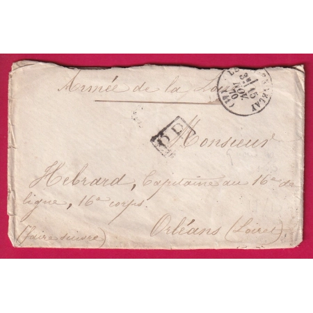 GUERRE 1870 LE PUY EN VELAY ARMEE DE LA LOIRE POUR ORLEANS LETTRE