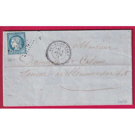 N°60 GC 2810 PENNE DU TARN CAD TYPE 24 POUR VILLENEUVE SUR LOT ET GARONNE INDICE 16 LETTRE