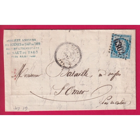 N°60 GC 6302 ST JUERY TARN CAD TYPE 24 POUR ST OMER PUY DE CALAIS INDICE 19 LETTRE