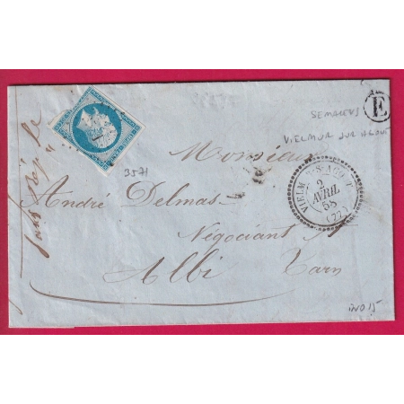 N°14 PC 3571 VIELMUR SUR AGOUT CAD TYPE 22 INDICE 15 BOITE RURALE E SEMALENS POUR ALBI LETTRE COVER