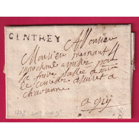 MARQUE CINTREY HAUTE SAONE LENAIN N°1 INDICE 15 POUR GRAY 1772 COVER