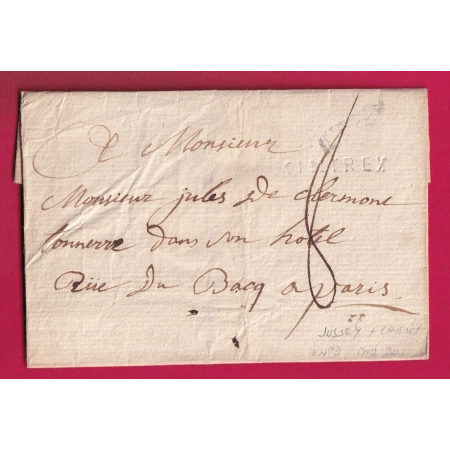 MARQUE JUSSEY + CINTREY HAUTE SAONE LENAIN N°3 INDICE 20 POUR PARIS LETTRE COVER