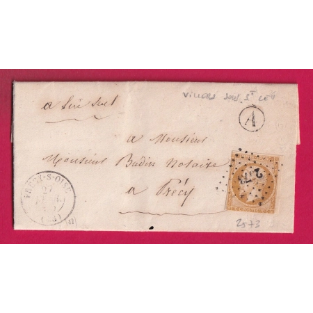 N°13 PC 2573 PRECY SUR OISE BOITE RURALE A VILLERS ST LEU POUR PRECY NDICE 13 LETTRE COVER