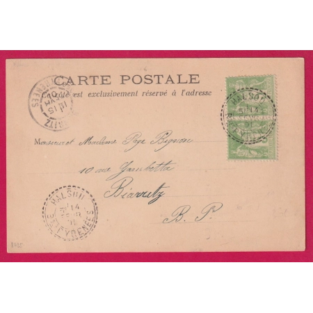 N°102 PAIRE CAD FB 84 HALSOU BASSES PYRENEES POUR BIARRITZ FACTEUR BOITIER LETTRE COVER