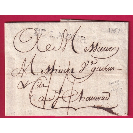 MARQUE DE LAVAUR TARN 1789 LENAIN N°3 POUR ST CHAMOND LOIRE LETTRE COVER