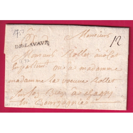 MARQUE DE LAVAUR TARN 1750 LENAIN N°2 POUR CHAGNY SAONE ET LOIRE LETTRE COVER