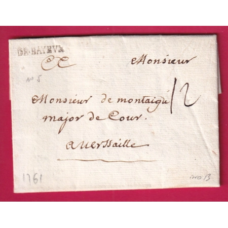 MARQUE DE BAYEUX CALVADOS 1761 POUR VERSAILLES LENAIN N°5 INDICE 13 LETTRE COVER