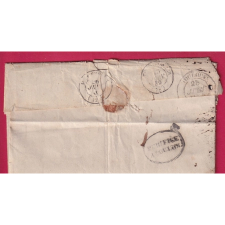 MARQUE PURIFIEE A TOULON OVALE 1839 DEPART CONSTANTINE ALGERIE LETTRE COVER