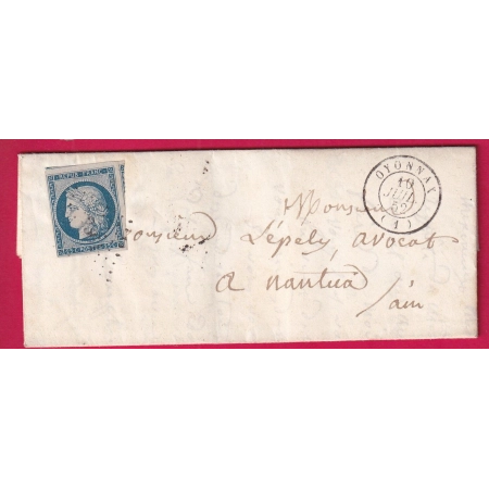 N°4 PC 2361 OYONNAX AIN POUR NANTUA 1852 LETTRE COVER