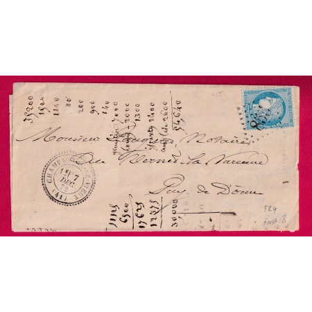 N°60 GC 855 CHAMPAGNAC LE VIEUX HAUTE LOIRE CAD TYPE 24 INDICE 18 POUR VERNET LA VARENNE LETTRE COVER
