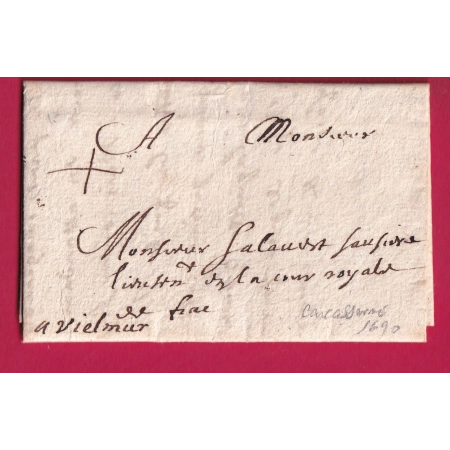 LETTRE DE CARCASSONNE AUDE 1690 POUR VIELMUR SUR AGOUT TARN LETTRE COVER