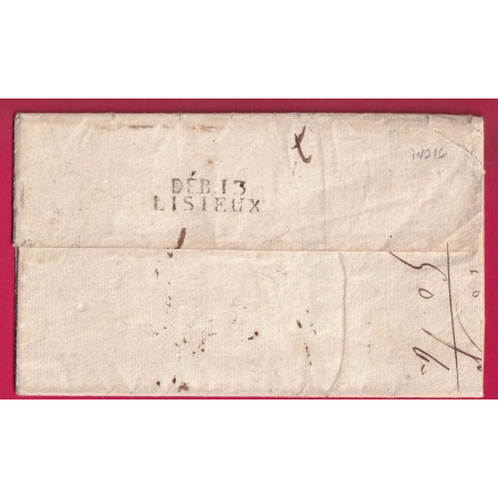DEBOURSE DEB 13 LISIEUX CALVADOS INDICE 16 DEPART MONTBRISON LOIRE LETTRE COVER