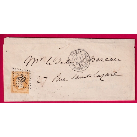 N°21 LOSANGE 20 PARIS R ST DOMque ST GN,56 POUR PARIS LETTRE COVER