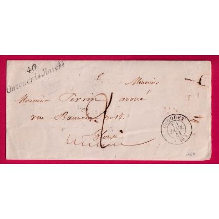 CURSIVE 40 OUZOUER LE MARCHE LOIR ET CHER T15 OUCQUES POUR BLOIS 1841 LETTRE COVER