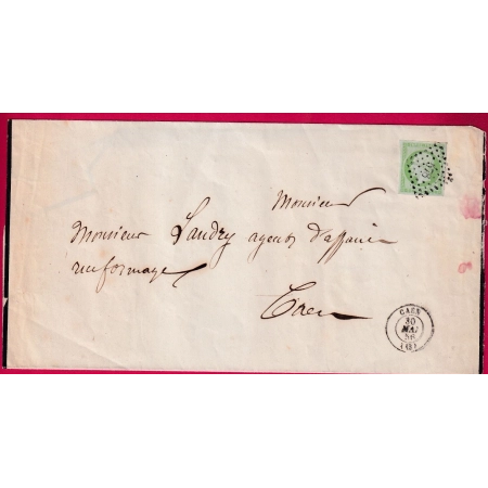 N°12 TTB PC 578 CAEN CALVADOS 1856 POUR CAEN LETTRE COVER