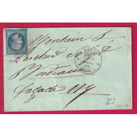 N°14 PARIS CERCLE DE POINTS P 1357 + 3303 INDICE 17 POUR BORDEAUX GIRONDE INDICE 17 LETTRE COVER