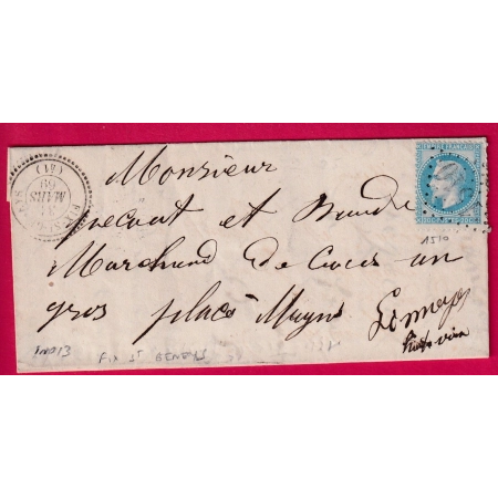 N°29 GC 1510 FIX ST GENEYS HAUTE LOIRE CAD TYPE 22 POUR LIMOGES INDICE 13 LETTRE COVER