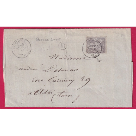 N°77 CAD PAMPELONNE TARN BOITE RURALE D SALVERE DONDE POUR ALBI LETTRE COVER