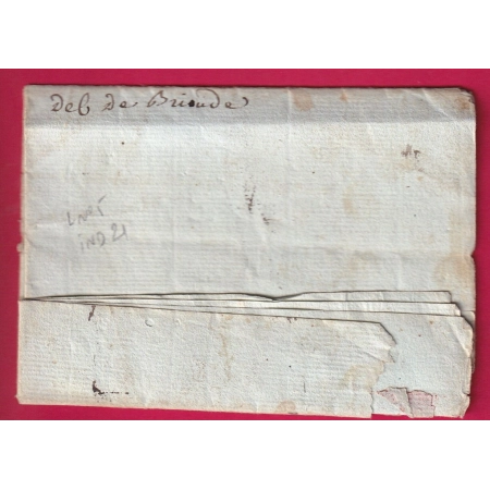 DEBOURSE DEB DE BRIOUDE HAUTE LOIRE LENAIN N°5 INDICE 21 DEPART PARIS LETTRE COVER
