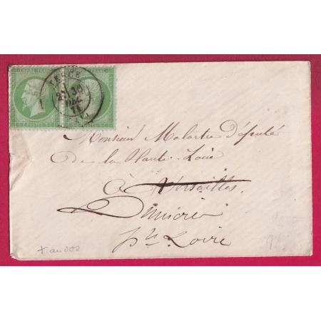 N°20 PAIRE TENCE HAUTE LOIRE TARIF JOUR DE L'AN 30 DEC 71 POUR VERSAILLES ASSEMBLEE NATIONALE REEXP DUNIERES LETTRE