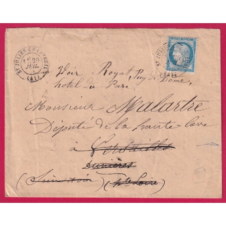 N°60 CAD TYPE 17 ST JULIEN CHAPTEUIL HAUTE LOIRE AMBULANT AU DOS VERSAILLES A PARIS + VERSAILLES ASSEMBLEE NATIONALE