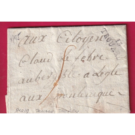 MARQUE 13 TROUARD TROARN CALVADOS 1795 INDICE 19 POUR LAIGLE ORNE LETTRE COVER