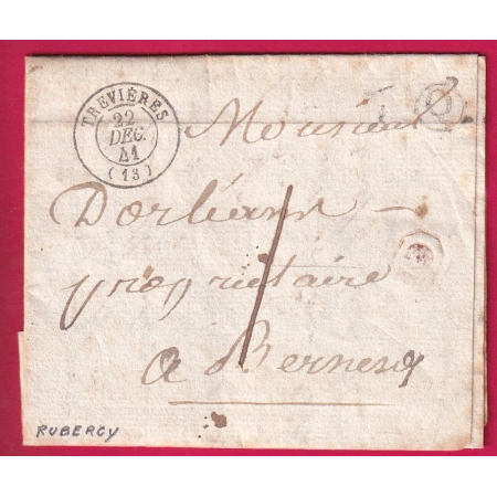 CAD TYPE 15 TREVIERES CALVADOS CL TAXE LOCALE 1 BOITE RURALE Q RUBERCY POUR BERNESQ LETTRE COVER