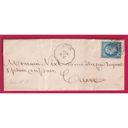 N°22 CONVOYEUR STATION HONFLEUR PEU COMMUN SUR CE TIMBRE CALVADOS POUR CAEN LETTRE COVER
