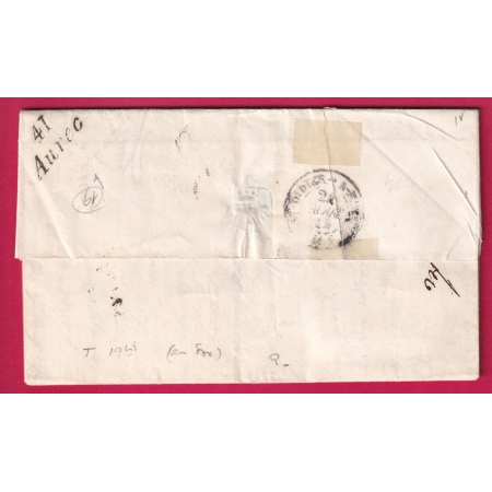 CURSIVE 41 AUREC HAUTE LOIRE EN ARRIVEE INDICE 19 DEPART YSSINGEAUX 1845 LETTRE
