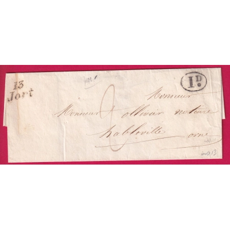 CURSIVE 13 JORT CALVADOS DECIME RURAL POUR HABLOVILLE ORNE INDICE 13 LETTRE