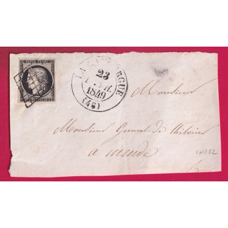 N°3 GRILLE CAD TYPE 13 LA CANOURGUE LOZERE INDICE 22 POUR MENDE DEVANT DE LETTRE