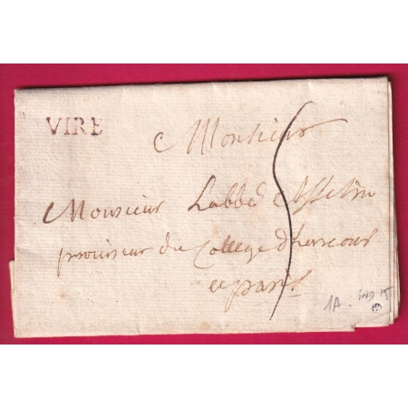 MARQUE VIRE EN ROUGE LENAIN N°1A INDICE 15 POUR PARIS LETTRE