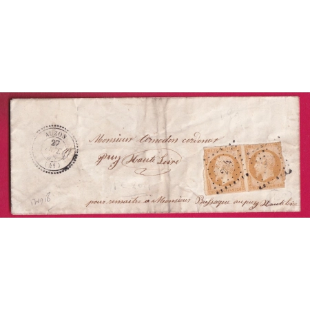 N°13 PAIRE PC 254 AUZON HAUTE LOIRE CAD TYPE 22 POUR LE PUY INDICE 18 LETTRE