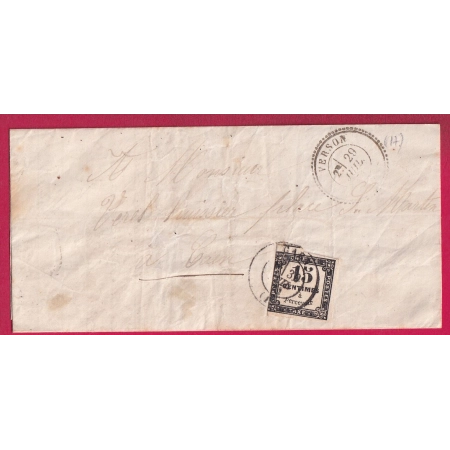 TAXE N°3 CAD T17 CAEN + TYPE 24 VERSON CALVADOS MENTION TROUVE A LA BOITE EN CET ETAT MANUSCRIT AU DOS  LETTRE COVER