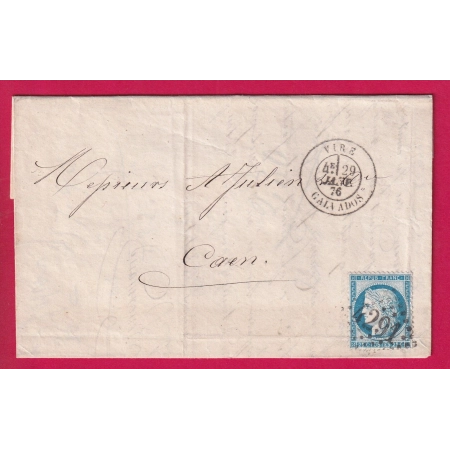 N°60 GC 4291 CAD TYPE 18 VIRE CALVADOS POUR CAEN LETTRE COVER