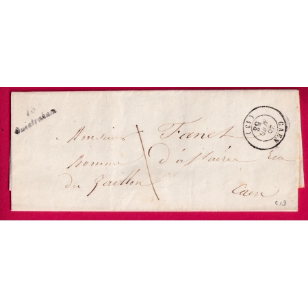 CURSIVE 13 OUISTREHAM CALVADOS TAXE LOCALE 1 POUR CAEN INDICE 13 LETTRE