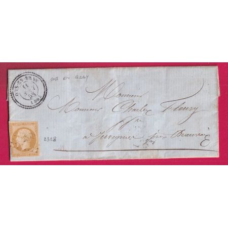 N°13 PC 2328 ONS EN BRAY OISE CAD TYPE 22 POUR JUVIGNY LETTRE