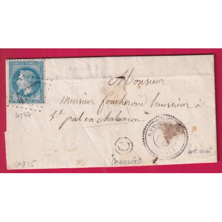 N°29 GC 4577 RETOURNAC HAUTE LOIRE CAD TYPE 22 BOITE RURALE C CHARZEES POUR ST PAL EN CHALANCON DOUBLE PORT LOCAL LETTRE