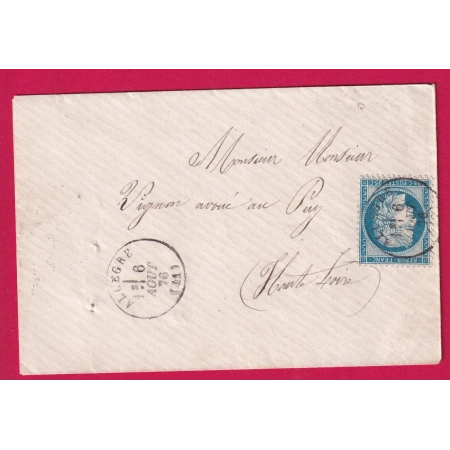 N°60 CAD TYPE 16 ALLEGRE HAUTE LOIRE POUR LE PUY EN VELAY LETTRE